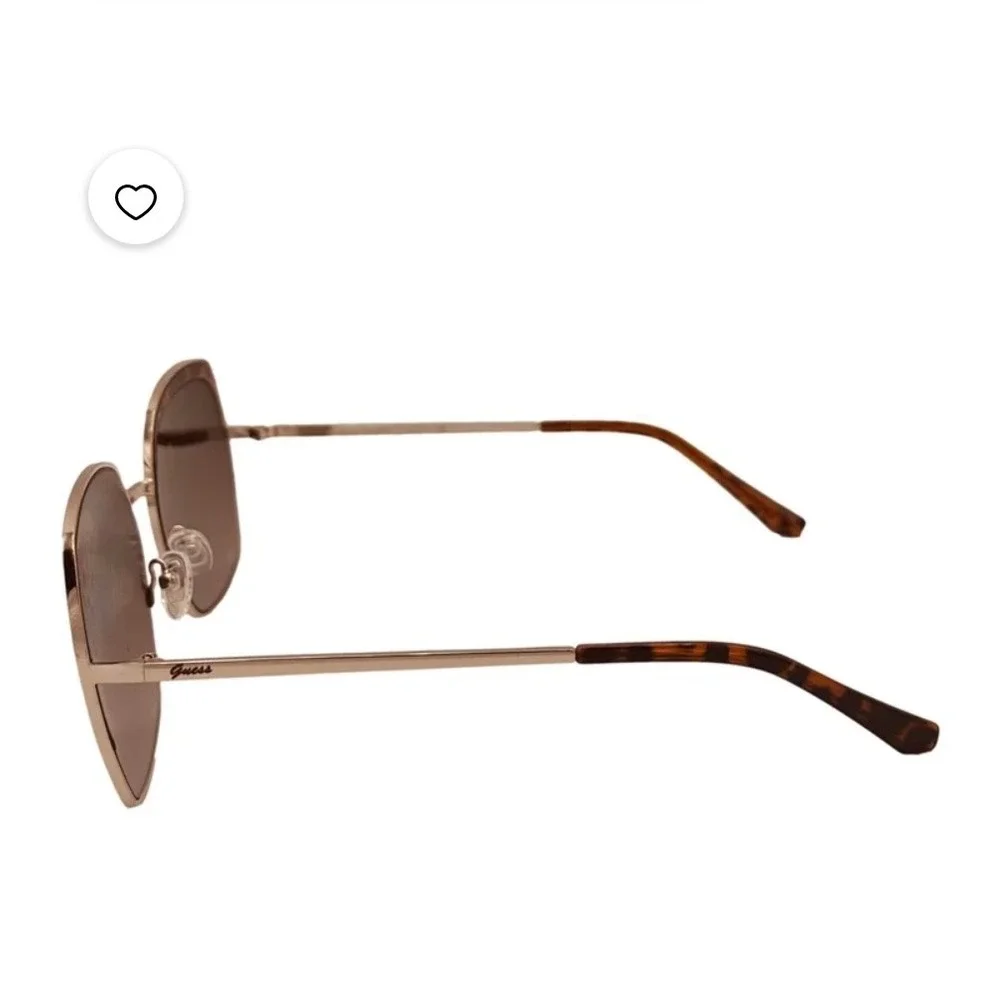 Guess ladies GF0410/S 32F Gold Tortoise Geometric Oversized Sunglass Brown Lens